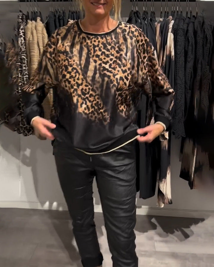 LS | Women Leopard Print Long Sleeve Top