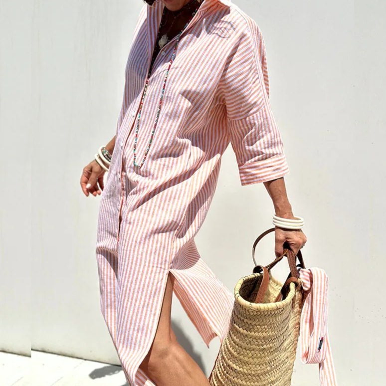 LS | Women Lightweight Long Sleeve Shirt Dress Lion Style