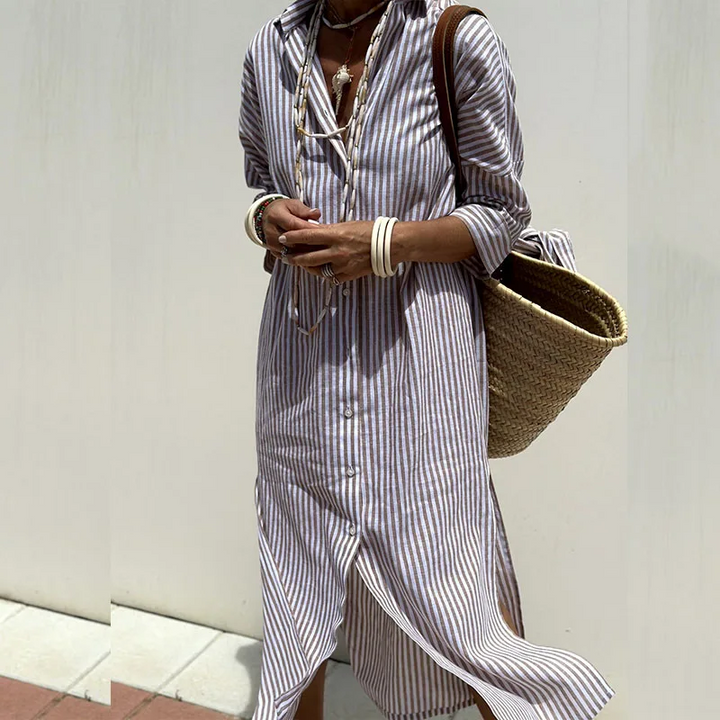 LS | Women Lightweight Long Sleeve Shirt Dress Lion Style