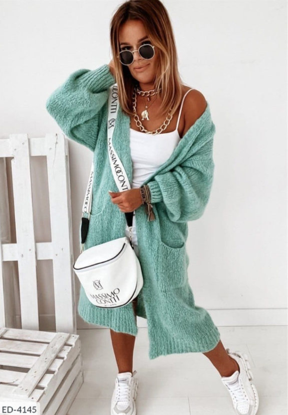 LS | Women Longline Cozy Cardigan Lion Style