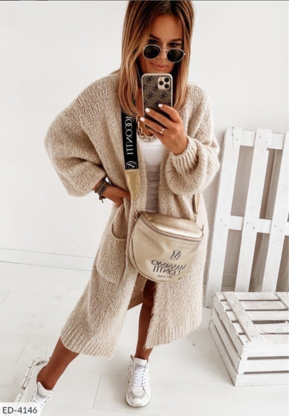 LS | Women Longline Cozy Cardigan Lion Style