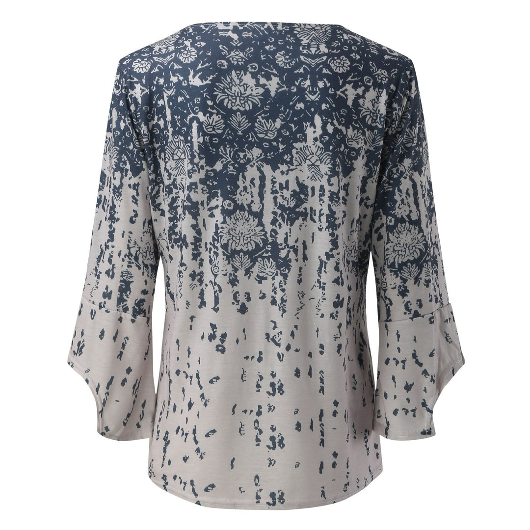 LS | Women Loose Fit Printed Blouse Lion Style