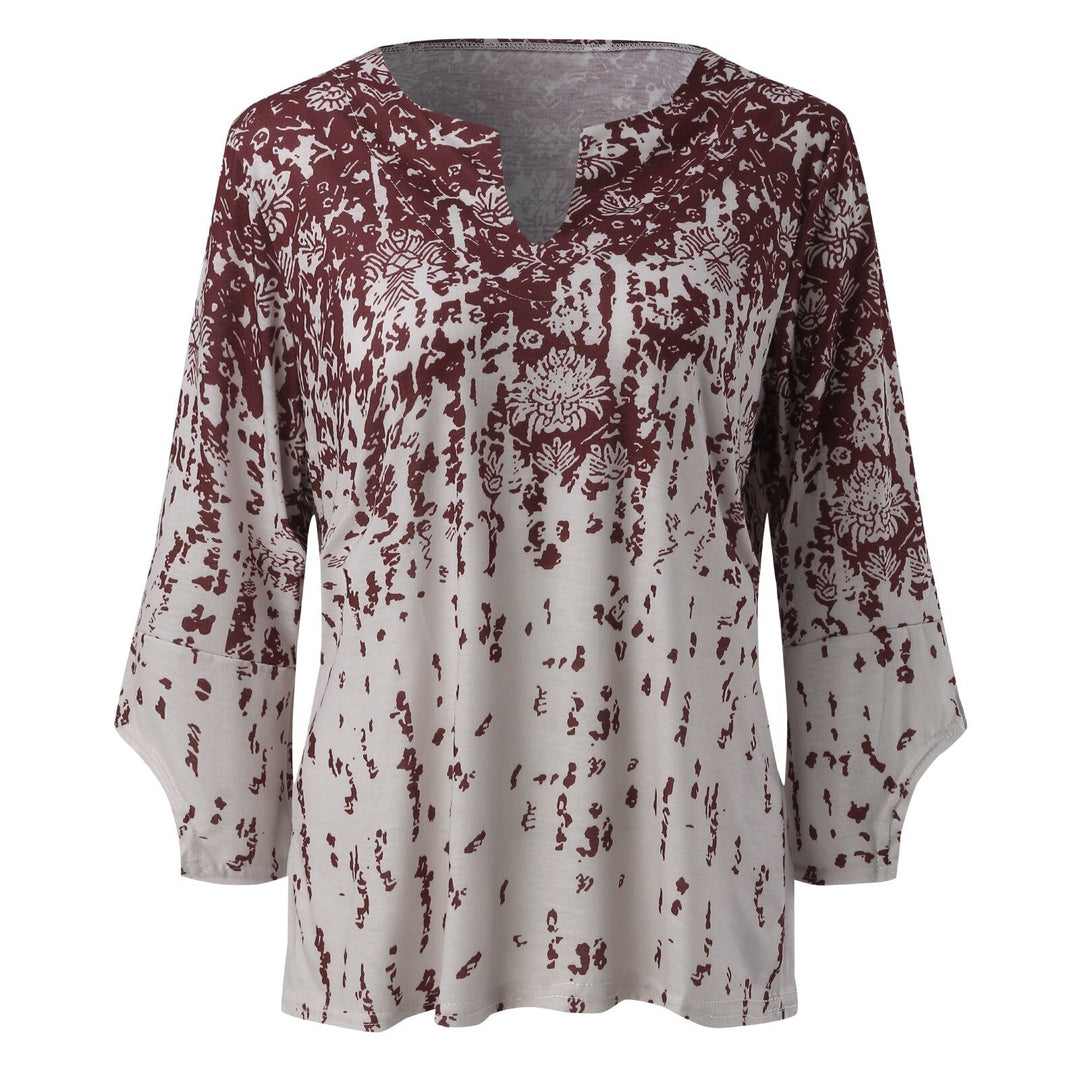 LS | Women Loose Fit Printed Blouse Lion Style