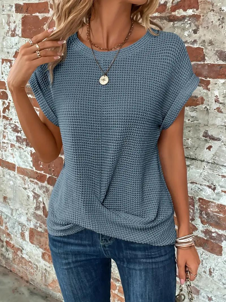 LS | Women Loose Fit Waffle Knit Shirt Lion Style