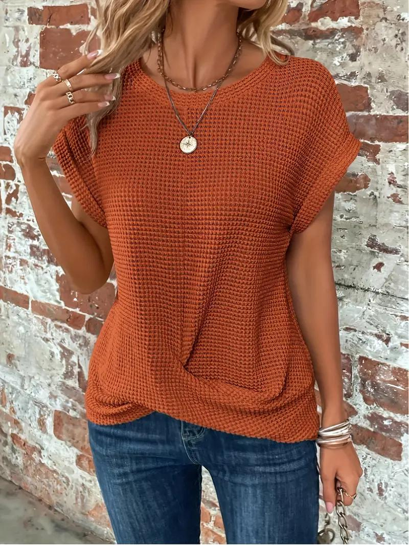 LS | Women Loose Fit Waffle Knit Shirt Lion Style