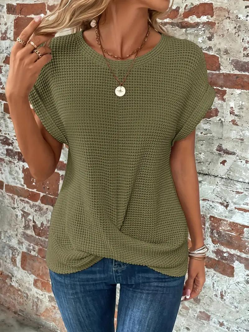 LS | Women Loose Fit Waffle Knit Shirt Lion Style