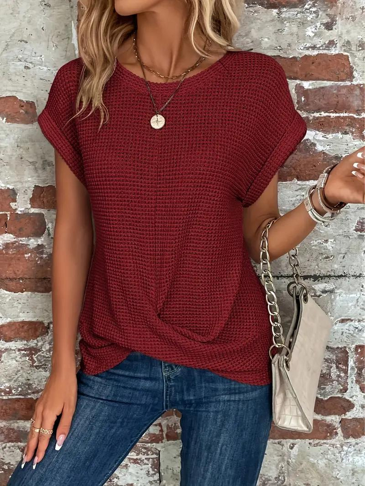 LS | Women Loose Fit Waffle Knit Shirt Lion Style