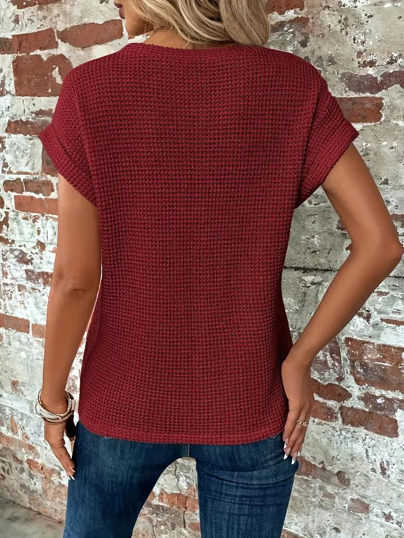 LS | Women Loose Fit Waffle Knit Shirt Lion Style