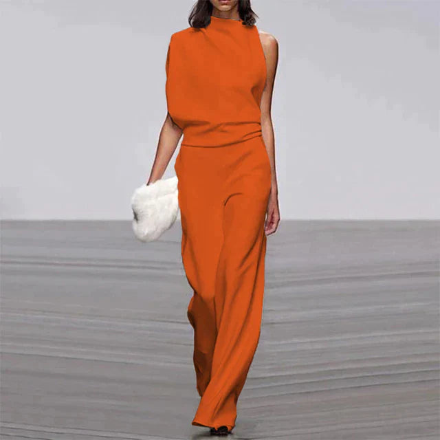 LS | Women Luxe Draped Fit Jumpsuit Lion Style