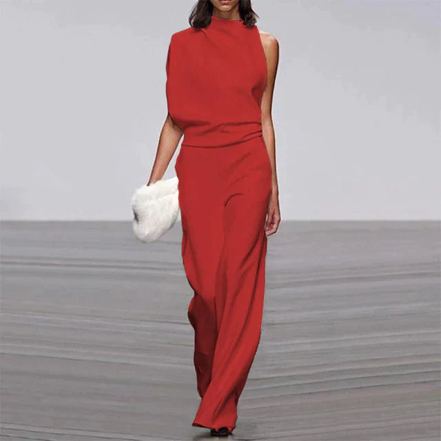 LS | Women Luxe Draped Fit Jumpsuit Lion Style