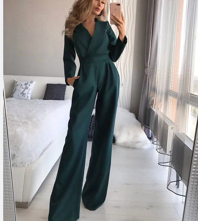 LS | Women Luxe Long Sleeve Fit Jumpsuit Lion Style