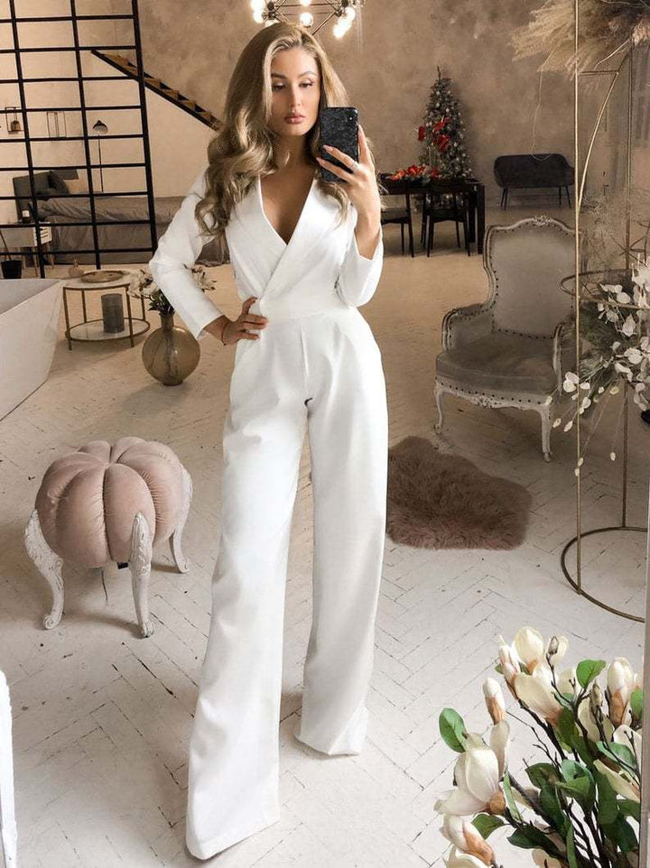 LS | Women Luxe Long Sleeve Fit Jumpsuit Lion Style