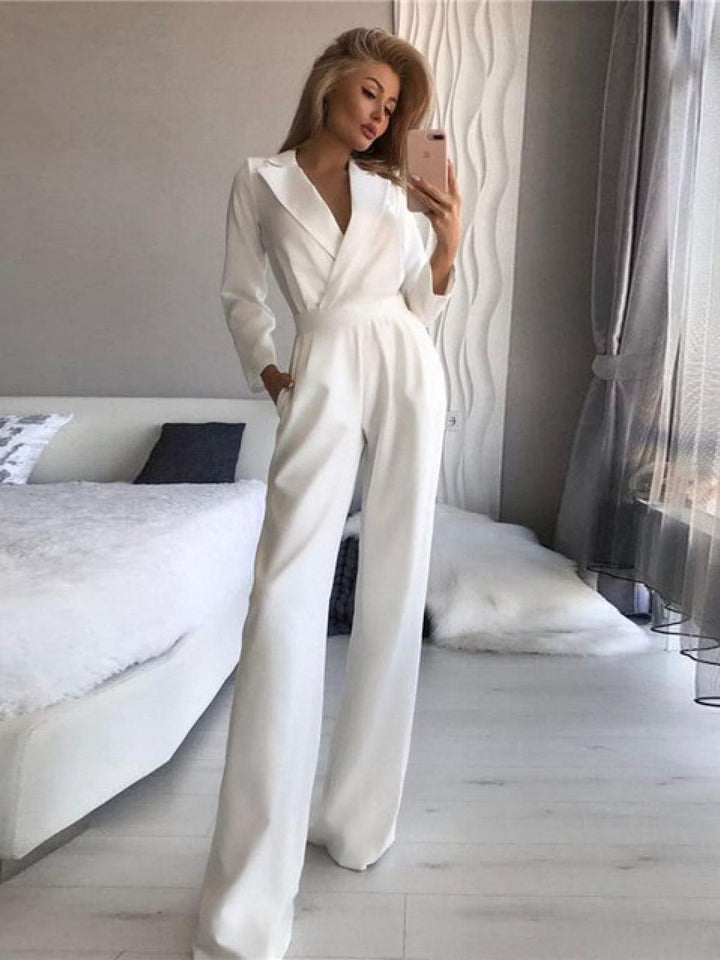 LS | Women Luxe Long Sleeve Fit Jumpsuit Lion Style