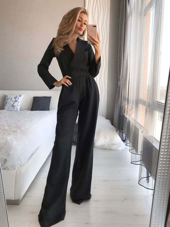 LS | Women Luxe Long Sleeve Fit Jumpsuit Lion Style