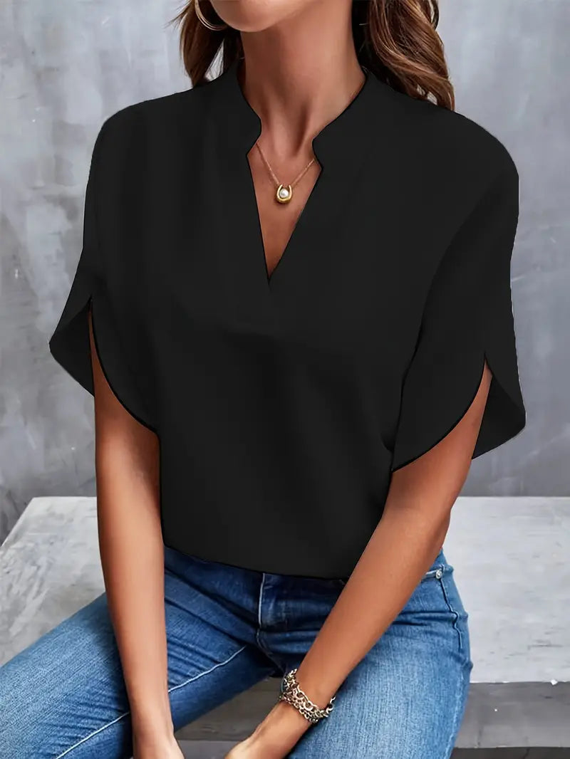 LS | Women Minimal Chic Flutter Sleeve Top Lion Style