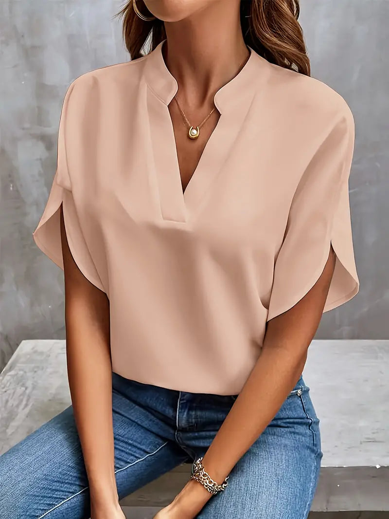 LS | Women Minimal Chic Flutter Sleeve Top Lion Style