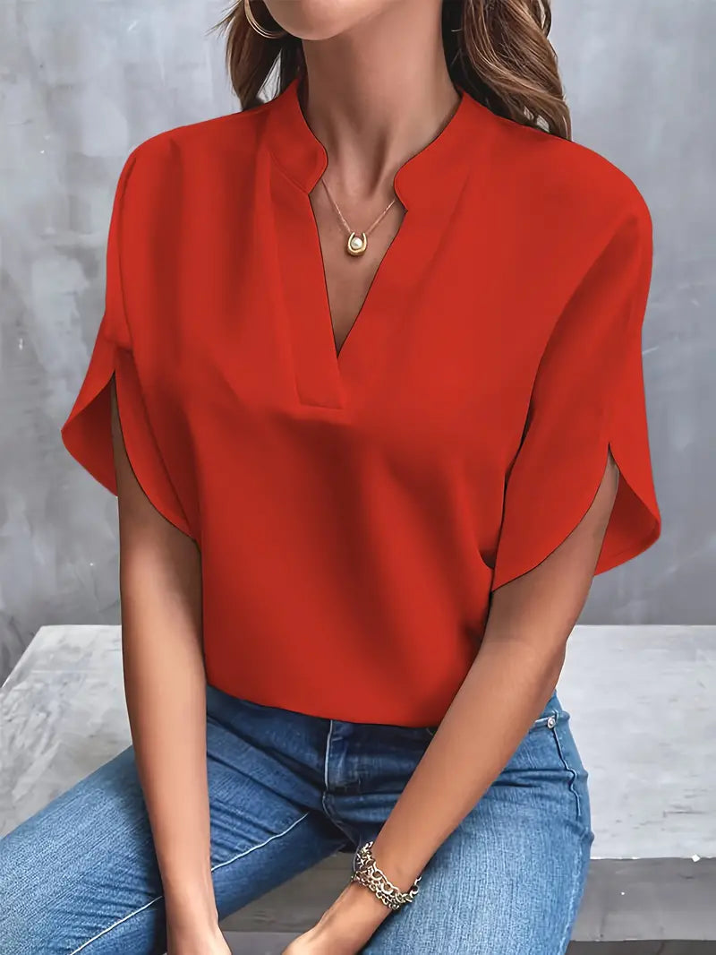 LS | Women Minimal Chic Flutter Sleeve Top Lion Style
