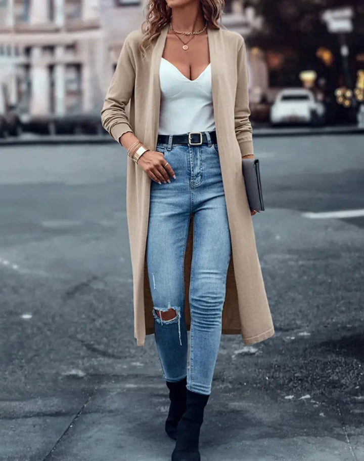 LS | Women Minimal Open Front Cardigan Lion Style