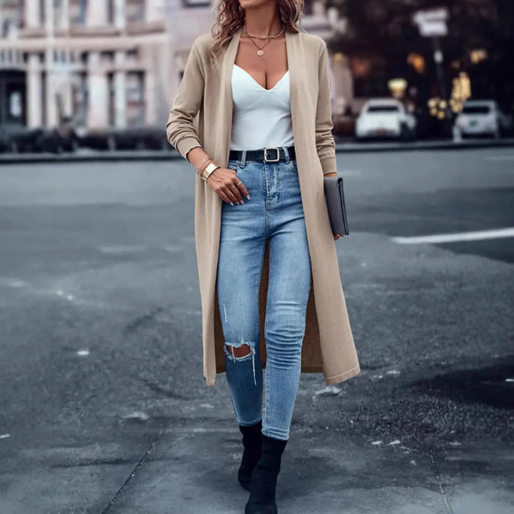 LS | Women Minimal Open Front Cardigan Lion Style
