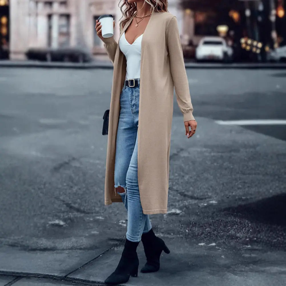LS | Women Minimal Open Front Cardigan Lion Style
