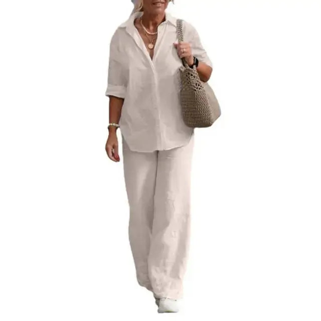 LS | Women Minimalist Matching Pants Set Lion Style