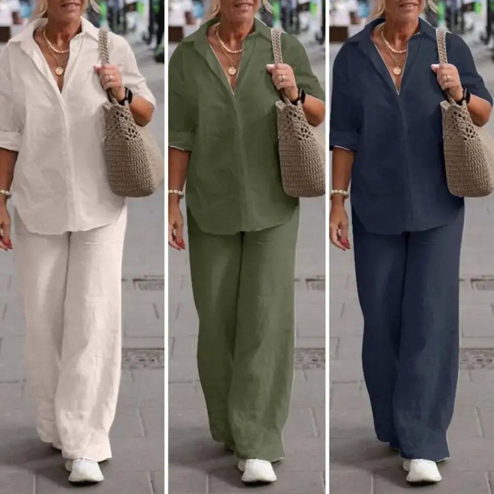 LS | Women Minimalist Matching Pants Set Lion Style