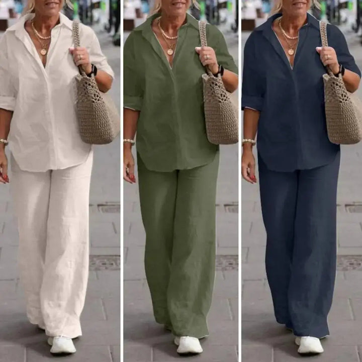 LS | Women Minimalist Matching Pants Set Lion Style