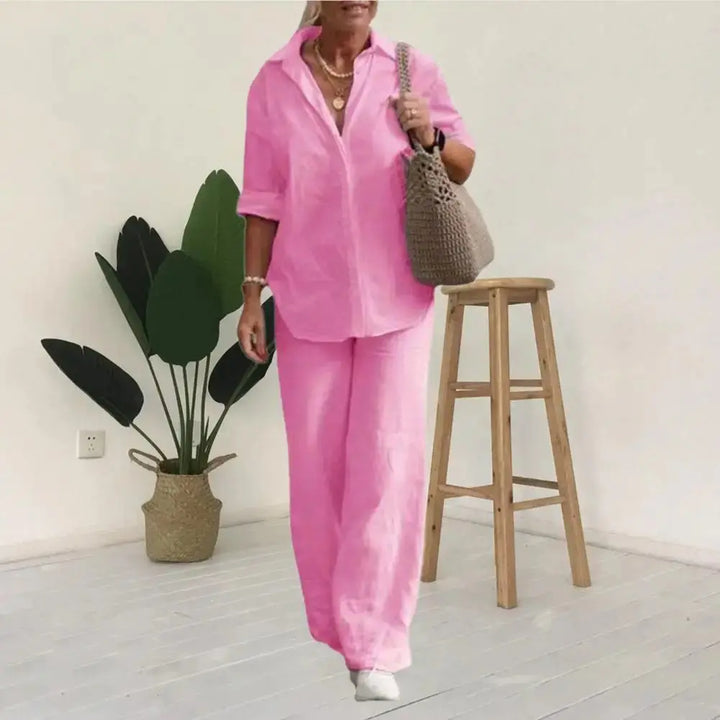 LS | Women Minimalist Matching Pants Set Lion Style