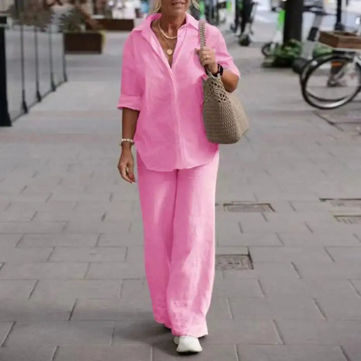 LS | Women Minimalist Matching Pants Set Lion Style