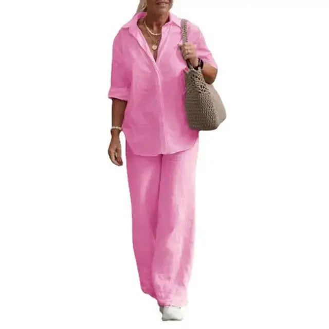 LS | Women Minimalist Matching Pants Set Lion Style