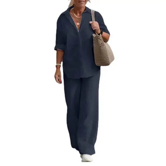 LS | Women Minimalist Matching Pants Set Lion Style