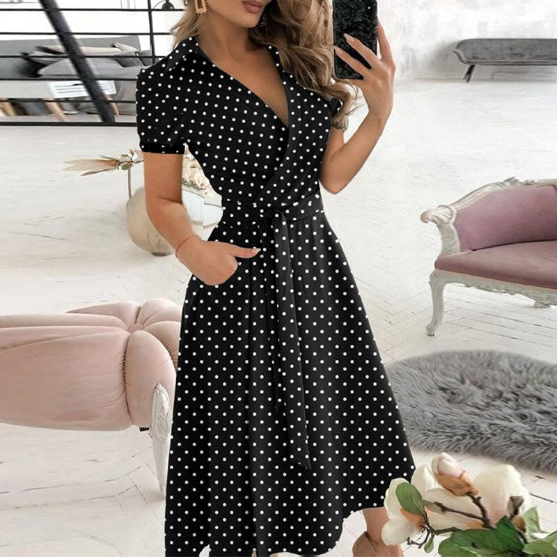 LS | Women Minimalist Flowy Midi Dress Lion Style