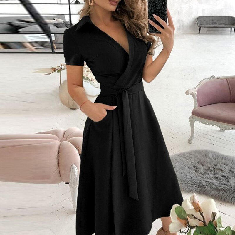 LS | Women Minimalist Flowy Midi Dress Lion Style