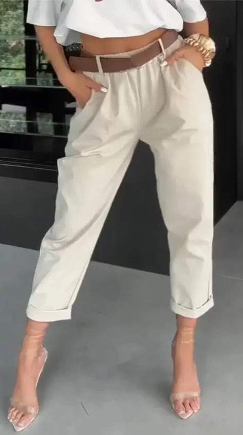 LS | Women Modern High Waist Pants Lion Style