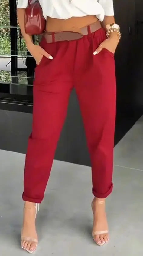 LS | Women Modern High Waist Pants Lion Style