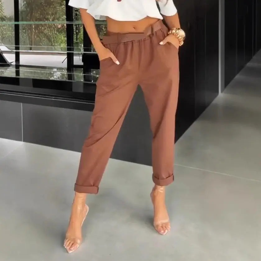 LS | Women Modern High Waist Pants Lion Style