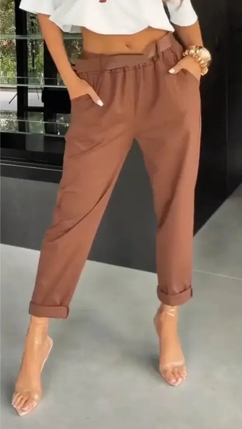 LS | Women Modern High Waist Pants Lion Style