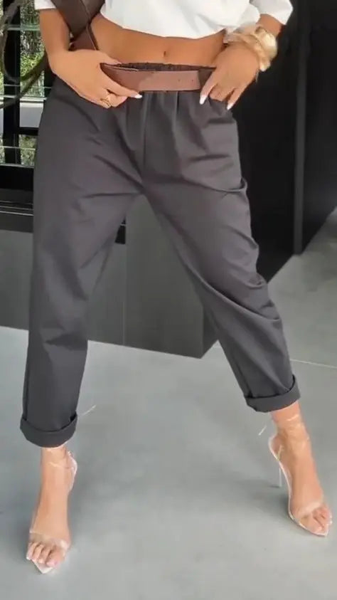 LS | Women Modern High Waist Pants Lion Style