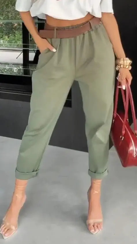 LS | Women Modern High Waist Pants Lion Style