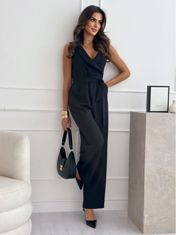 LS | Women Office Style Wrap Jumpsuit Lion Style