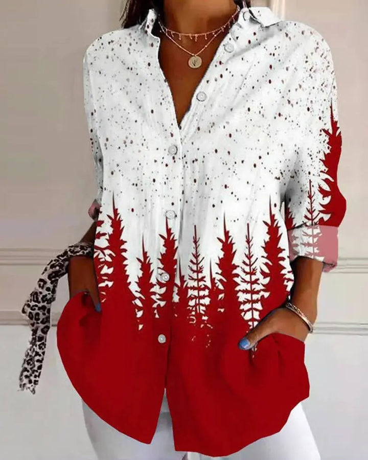 LS | Women Ombre Forest Blouse Lion Style