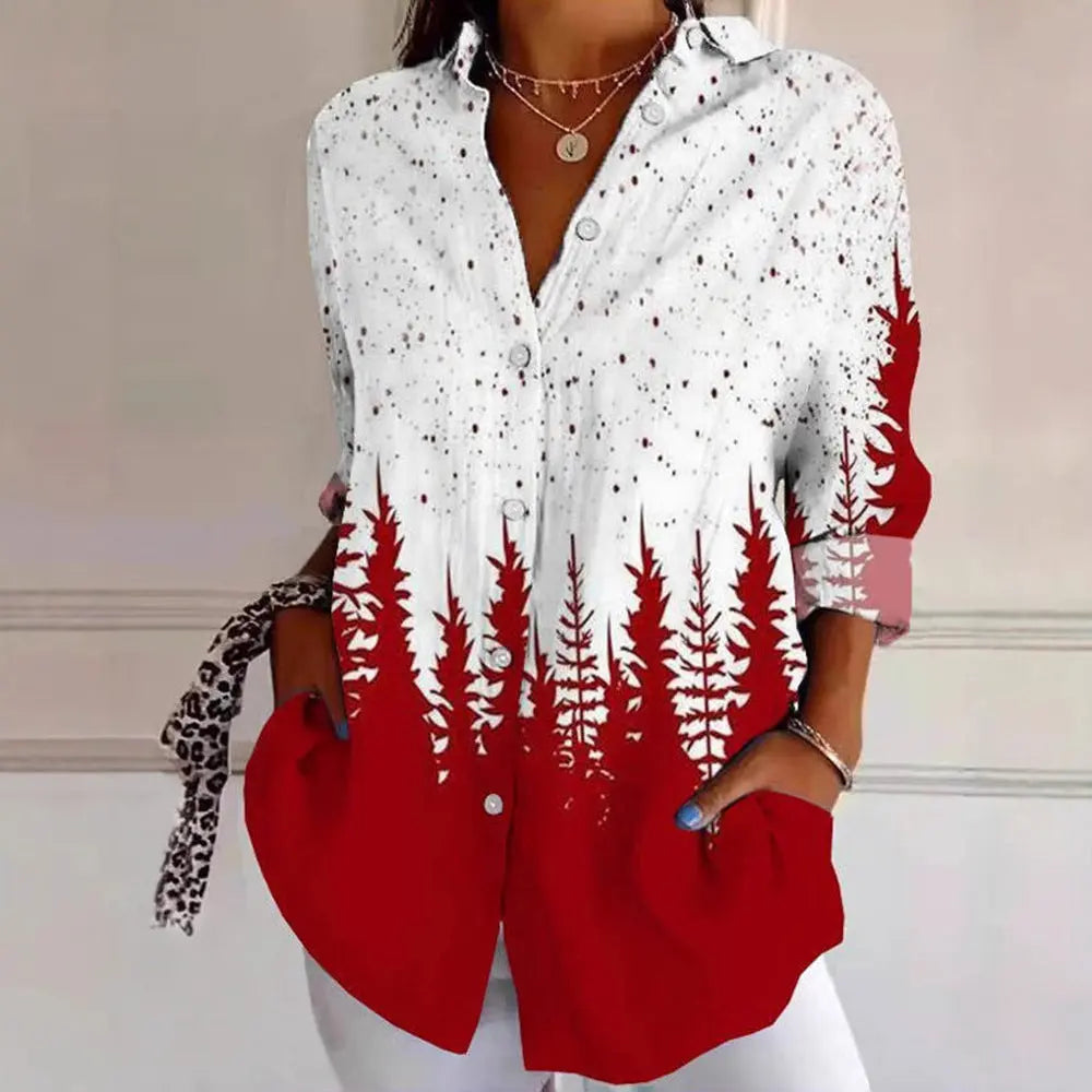 LS | Women Ombre Forest Blouse Lion Style