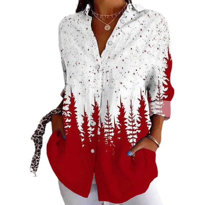 LS | Women Ombre Forest Blouse Lion Style