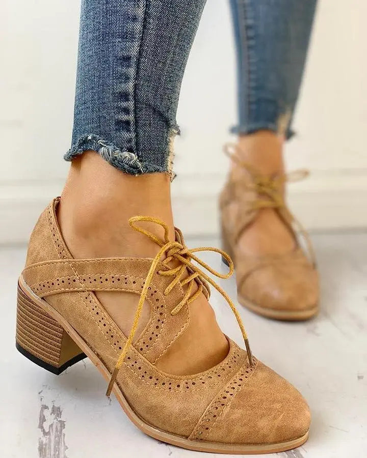 LS | Women Orthopedic Lace Up Heels Lion Style