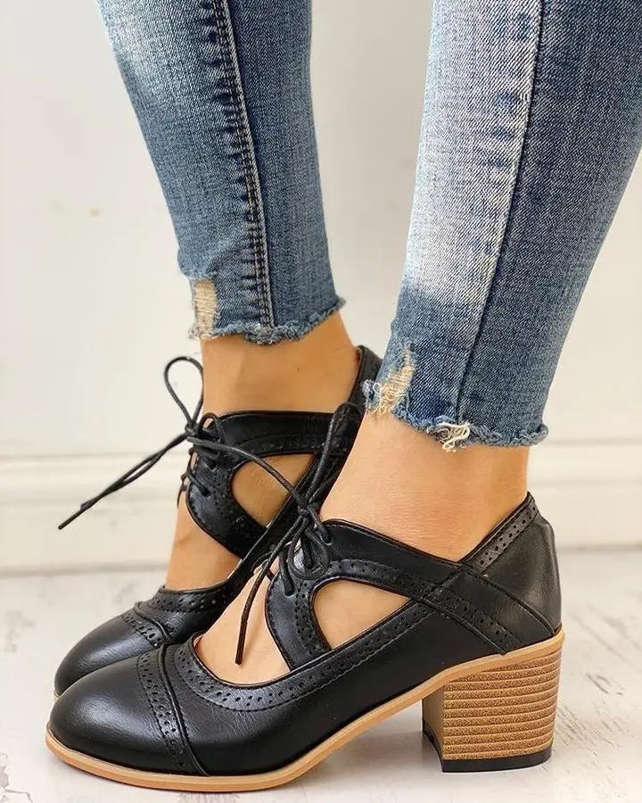 LS | Women Orthopedic Lace Up Heels Lion Style