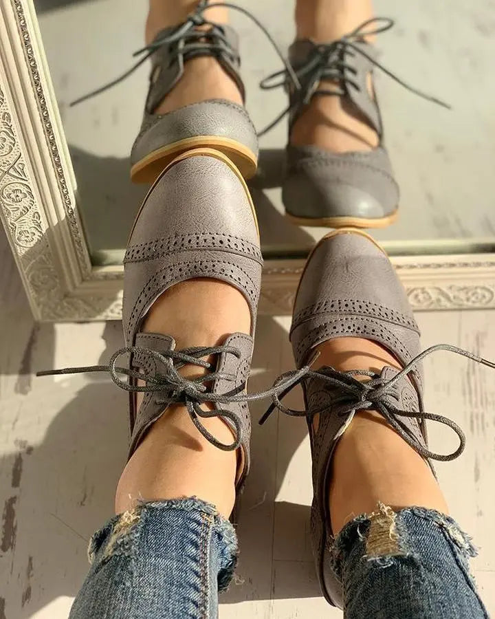LS | Women Orthopedic Lace Up Heels Lion Style