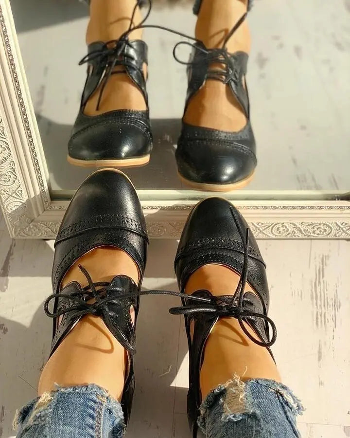 LS | Women Orthopedic Lace Up Heels Lion Style