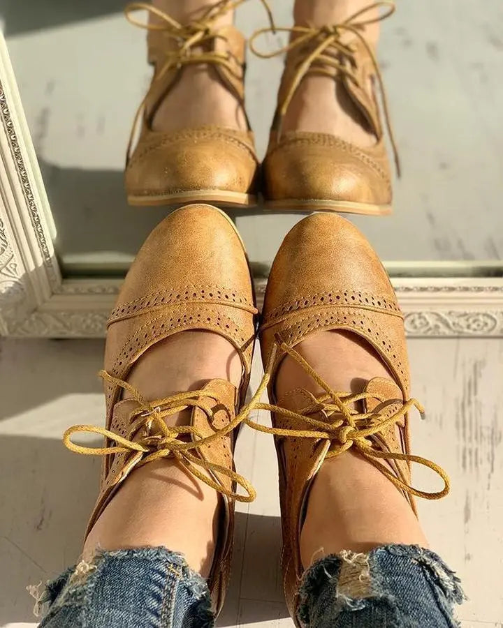 LS | Women Orthopedic Lace Up Heels Lion Style