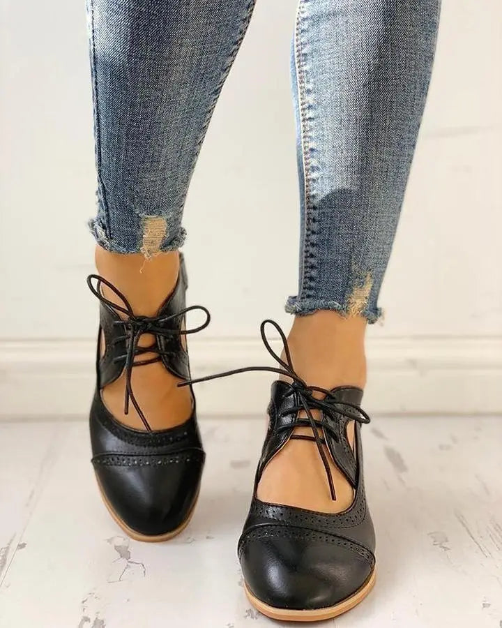 LS | Women Orthopedic Lace Up Heels Lion Style