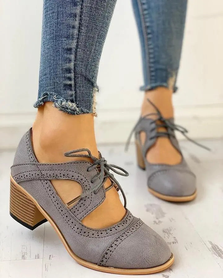 LS | Women Orthopedic Lace Up Heels Lion Style